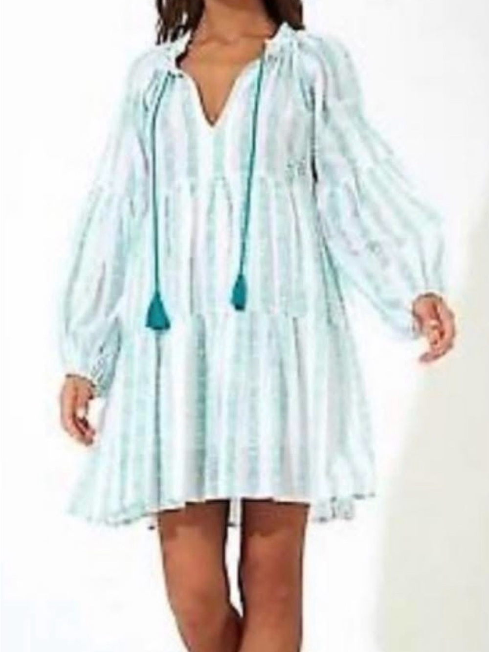 Oliphant Archer Green Balloon Sleeves Mini Dress